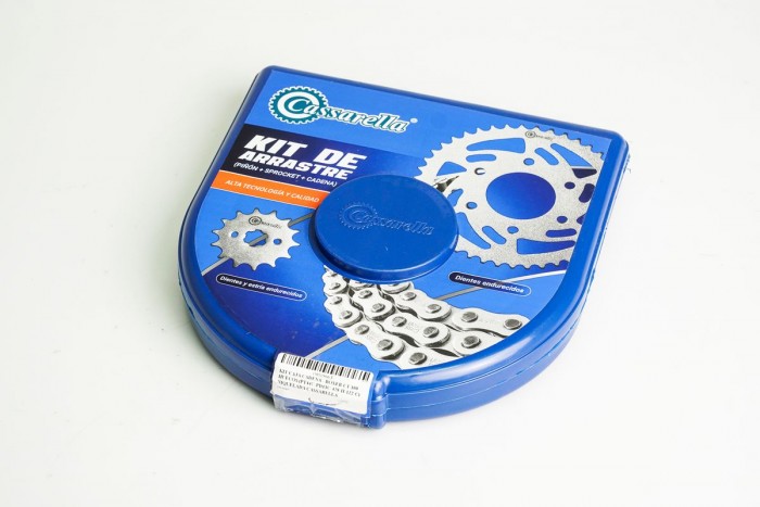 KIT CAJA CADENA - BOXER CT 100 HUECOS (PT44C-PD13C-428-H-122-C) NIQUELADA CASSARELLA