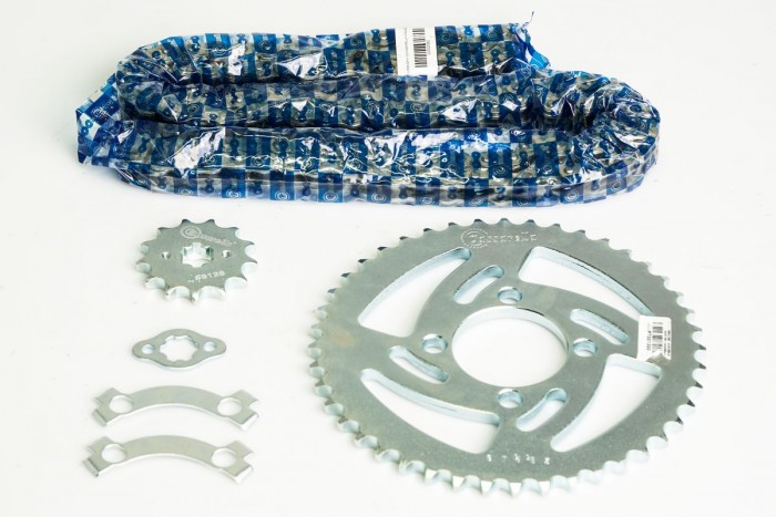 KIT CAJA CADENA - BOXER CT 100 HUECOS (PT44C-PD13C-428-H-122-C) NIQUELADA CASSARELLA