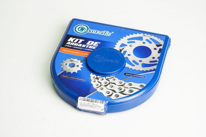 KIT CAJA CADENA - YBR 125 4 HUECOS (PT43C-PD14C-428-H-120-C) NIQUELADA CASSARELLA