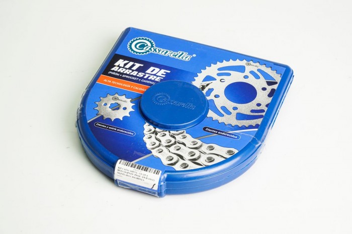 KIT CAJA CADENA - GN 125 4 HUECOS (PT42C-PD14C-428-H-124-C) NIQUELADA CASSARELLA