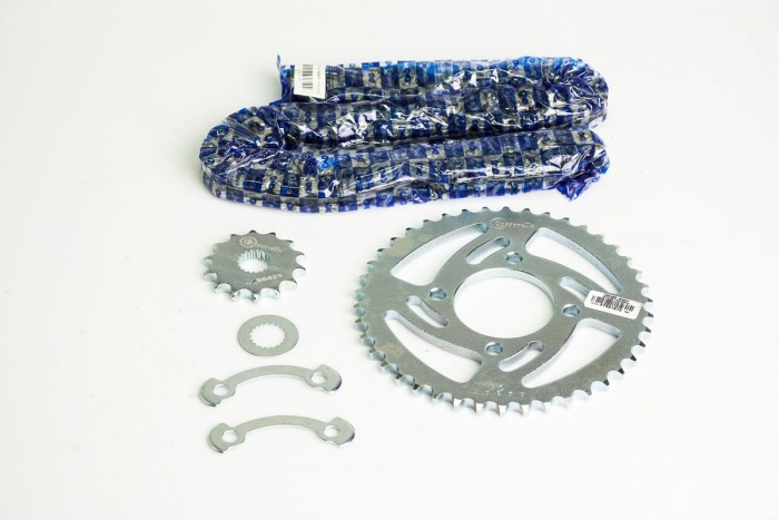 KIT CAJA CADENA - GN 125 4 HUECOS (PT42C-PD14C-428-H-124-C) NIQUELADA CASSARELLA