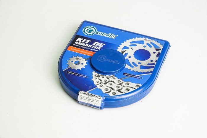 KIT CAJA CADENA - CRIPTON 110 4 HUECOS (PT37C-PD15C-428-H-110-C) NIQUELADA CASSARELLA