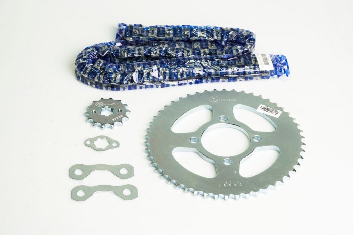 KIT CAJA CADENA - XTZ 125 4 HUECOS (PT50C-PD14C-428-H-124-C) NIQUELADA CASSARELLA