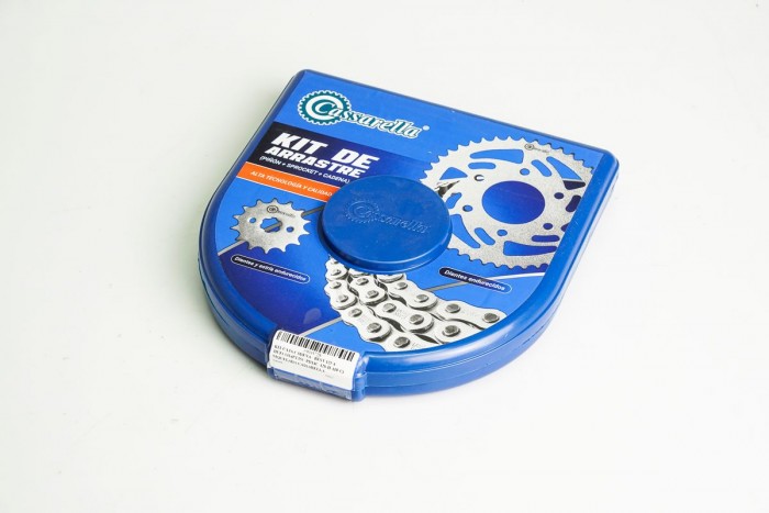 KIT CAJA CADENA - BEST 125 4 HUECOS (PT35C-PD14C-428-H-110-C) NIQUELADA CASSARELLA