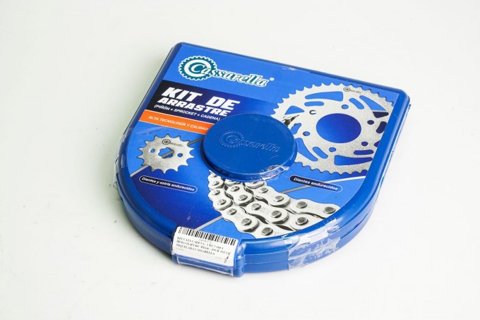 KIT CAJA CADENA - CBZ-5 160 4 HUECOS (PT46C-PD14C-428-H-132-C) NIQUELADA CASSARELLA