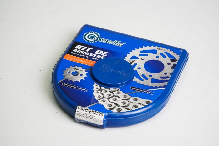 KIT CAJA CADENA - XCD 125 4 HUECOS (PT42C-PD15C-420--122-C) NIQUELADA CASSARELLA