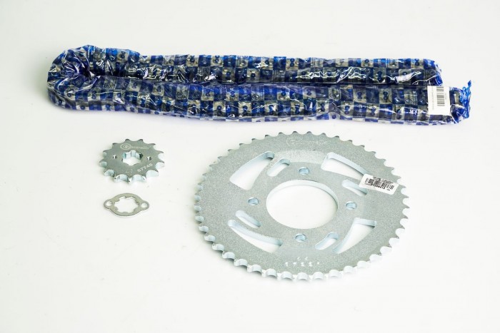 KIT CAJA CADENA - APACHE 160 4 HUECOS (PT44C-PD13C-428-H-124-C) NIQUELADA CASSARELLA