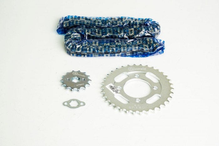 KIT CAJA CADENA - AKT FLEX 125 4 HUECOS (PT34C-PD14C-428-H-104-C) NIQUELADA CASSARELLA