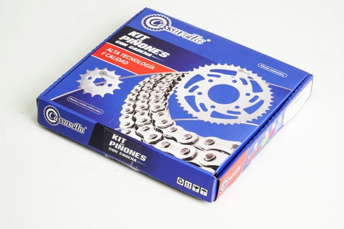 KIT CAJA CADENA - CB 160 F 4 HUECOS (PT 47C-D15C- 428-H-132C) DORADA CASSARELLA