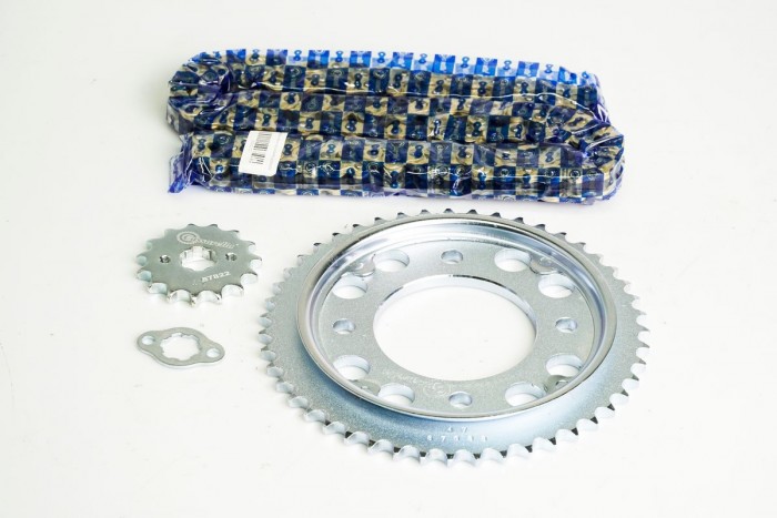 KIT CAJA CADENA - CB 160 F 4 HUECOS (PT 47C-D15C- 428-H-132C) DORADA CASSARELLA