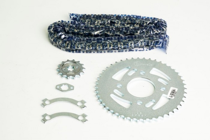 KIT CAJA CADENA - BOXER BM MOD NUEVO 100 4 HUECOS (PT46C-PD14C-428-H-132-C) NIQUELADA CASSARELLA