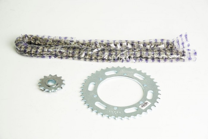 KIT CAJA CADENA - XTZ 250 - 6 HUECOS (PT40C-PD13-520-H-120-C) NIQUELADA CASSARELLA