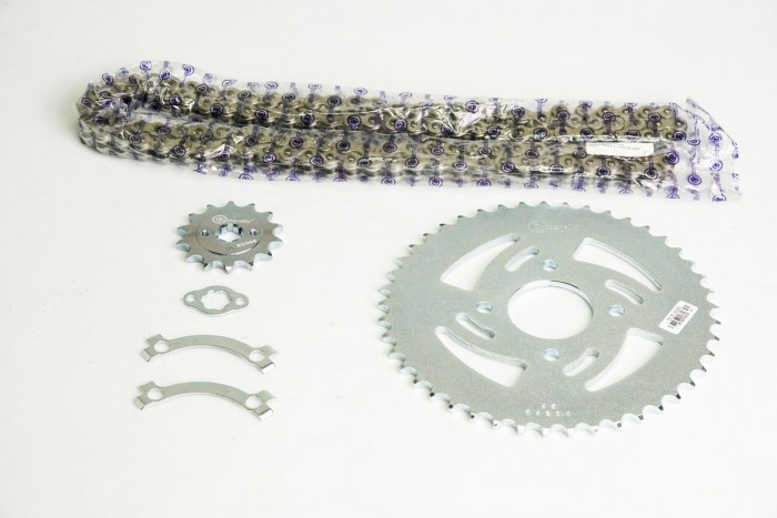 KIT CAJA CADENA - DUKE 200 4 HUECOS (PT45C-PD14C-520-H-120-C) NIQUELADA CASSARELLA