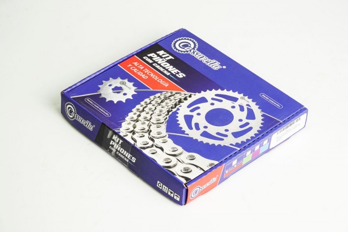 KIT CAJA CADENA - COMBAT 125 4 HUECOS  (PT42C-PD15C-428-H-110-C) DORADA CASSARELLA