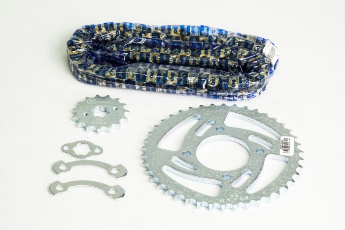 KIT CAJA CADENA - COMBAT 125 4 HUECOS  (PT42C-PD15C-428-H-110-C) DORADA CASSARELLA