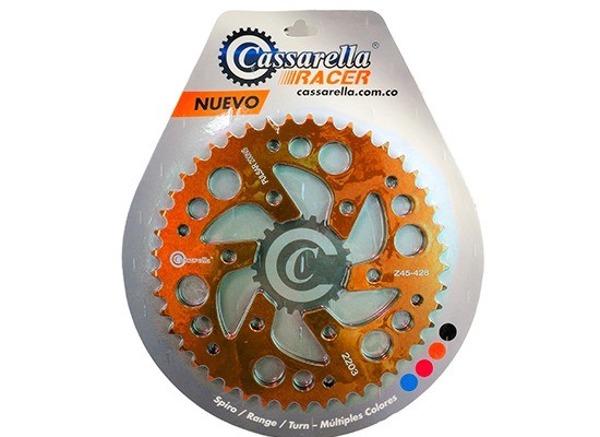 SPROCKET - 45 PULSAR NS 200 PASO 428 ESTILO RANGE NARANJA DURAL RACER CASSARELLA