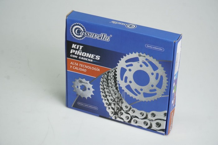 KIT CAJA CADENA - X PULSE 200 4 HUECOS (PT37C-PD13C-520-H-120-C) O´RING DORADA CASSARELLA