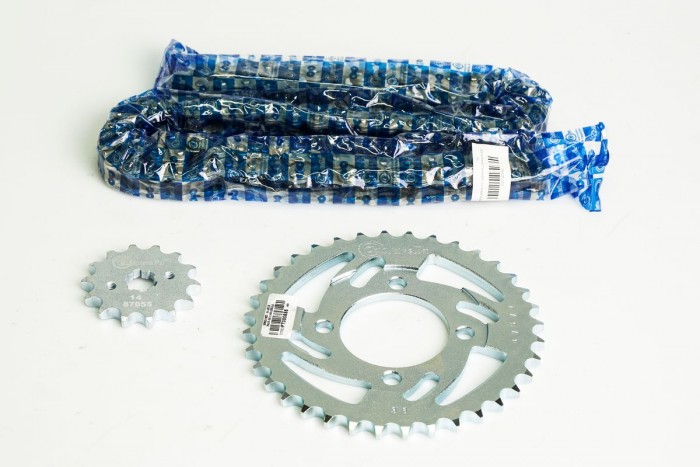 KIT CAJA CADENA - AKT SPECIAL 110 (PT36C-PD14C-428--110-C) NIQUELADA CASSARELLA