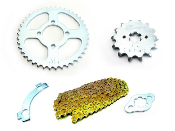 KIT CAJA CADENA - DISCOVER 100 4 HUECOS (PT42C-PD13C-428-H-120-C) DORADA CASSARELLA