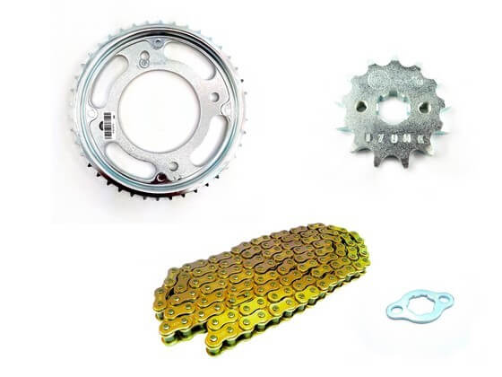 KIT CAJA CADENA - CB 110 4 HUECOS (PT42C-PD13C-428H-122C) DORADA CASSARELLA