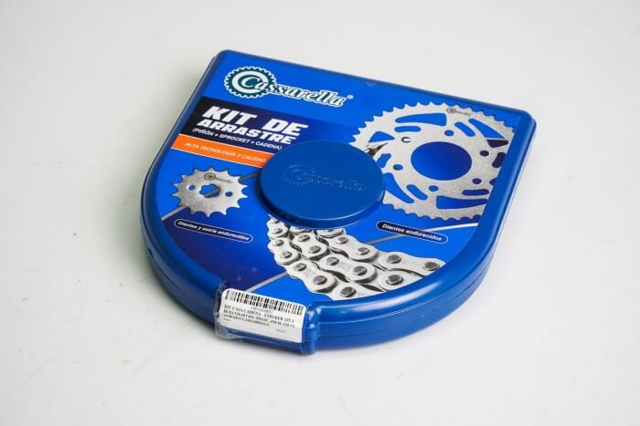 KIT CAJA CADENA - STRYKER 125 4 HUECOS (PT45C-PD13C-428-H-124-C) DORADA CASSARELLA