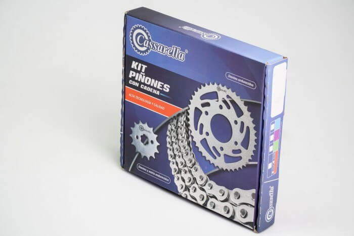 KIT CAJA CADENA - XR 190 E 6 HUECOS (PT48C-PD17C-428-H-132-C) DORADA CASSARELLA