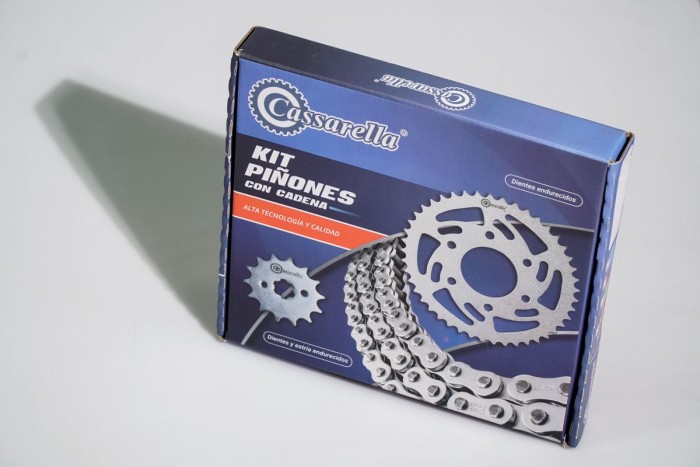 KIT CAJA CADENA - GIXXER 150 4 HUECOS (PT45C - PD15C - 428 - H -132C) DORADA O´RING CASSARELLA