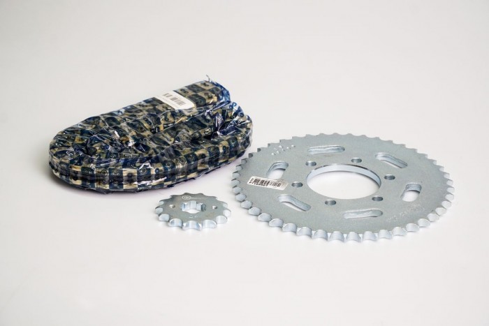 KIT CAJA CADENA - XTZ 150 6 HUECOS (PT45C-PD14C-428-H-132-C) DORADA CASSARELLA