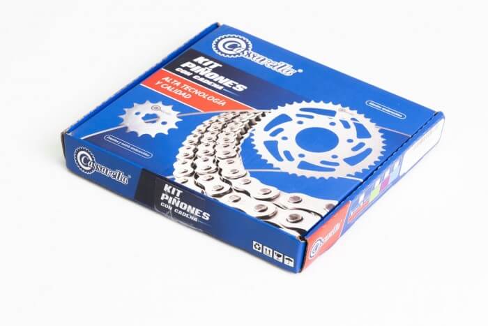 KIT CAJA CADENA - DR 150 6 HUECOS (PT50C-PD17C-428-H-132C) NIQUELADA CASSARELLA