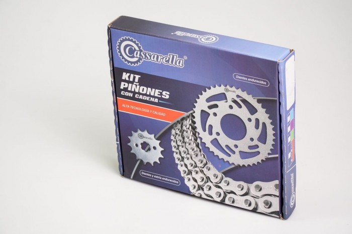 KIT CAJA CADENA - MRX 150 MOD. 2020 SPROCKET PLANO 4 HUECOS(PT46C-PD15C-428-H-132-C)DORADA CASSARELLA