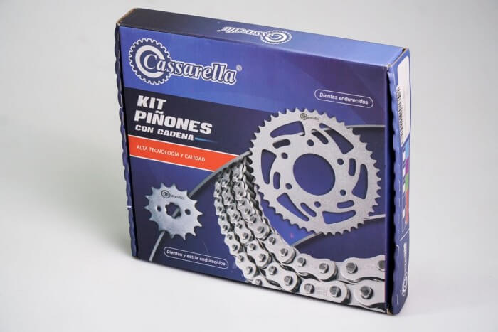 KIT CAJA CADENA - BOXER-S 100 6 HUECOS (PT42C-PD14C-428--122-C) DORADA CASSARELLA