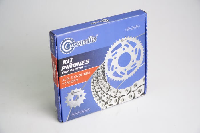 KIT CAJA CADENA - AKT TTR 125/150 6 HUECOS (PT42C-PD13C-520-H-112-C) DORADA CASSARELLA