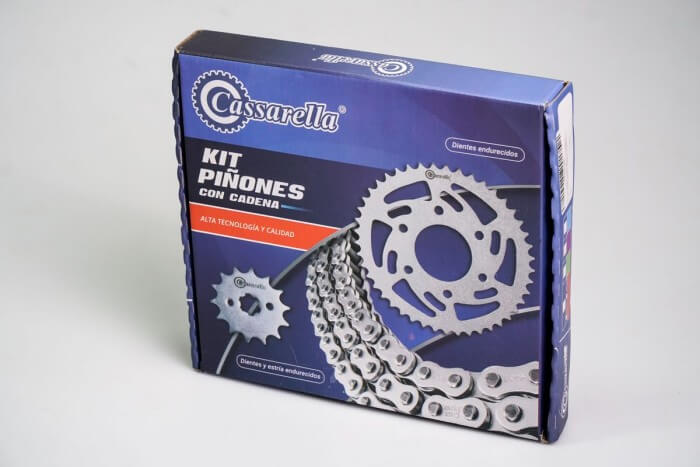 KIT CAJA CADENA - DR 150 6 HUECOS (PT50C-PD16C-428-H-132C)  DORADA O´RING CASSARELLA