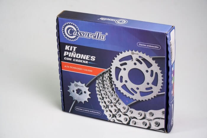 KIT CAJA CADENA - DR 150 6 HUECOS FORCE (PT50C-PD14C-428-H-132C)  DORADA CASSARELLA