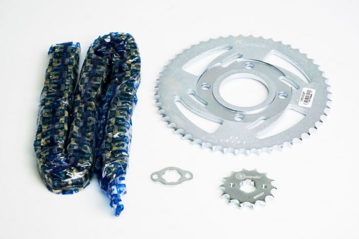 KIT CAJA CADENA - MRX 125 MOD. 2023 SPROCKET PLANO 4 HUECOS(PT50C-PD14C-428-H-132-C)DORADA CASSARELLA