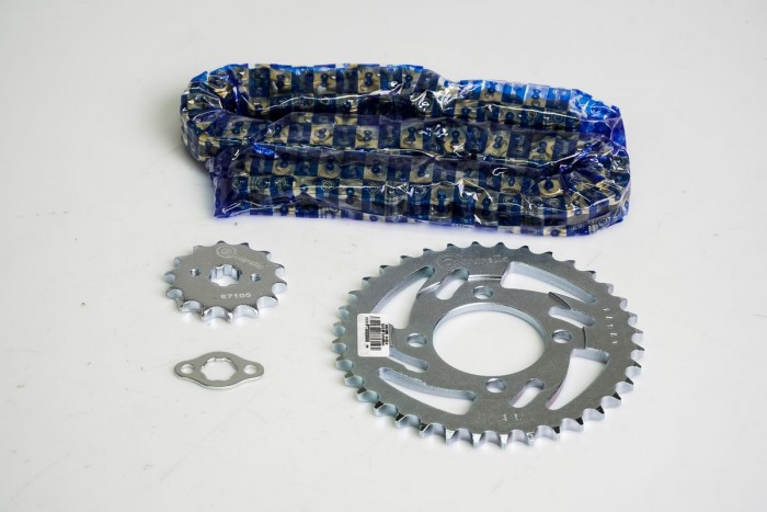 KIT CAJA CADENA - WAVE 100 4 HUECOS (PT36C-PD14C-428-H-110-C) DORADA CASSARELLA