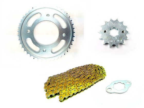 KIT CAJA CADENA - CBF 125 4 HUECOS (PT43C-PD14C-428-H-118-C) DORADA CASSARELLA