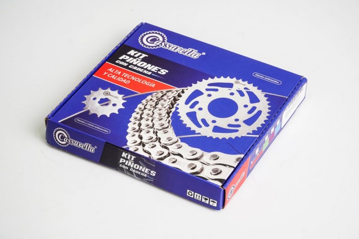 KIT ARRASTRE - FZ 2.0 160 6 HUECOS (PT41C-PD14C-428-H-132C) NIQUELADA CASSARELLA