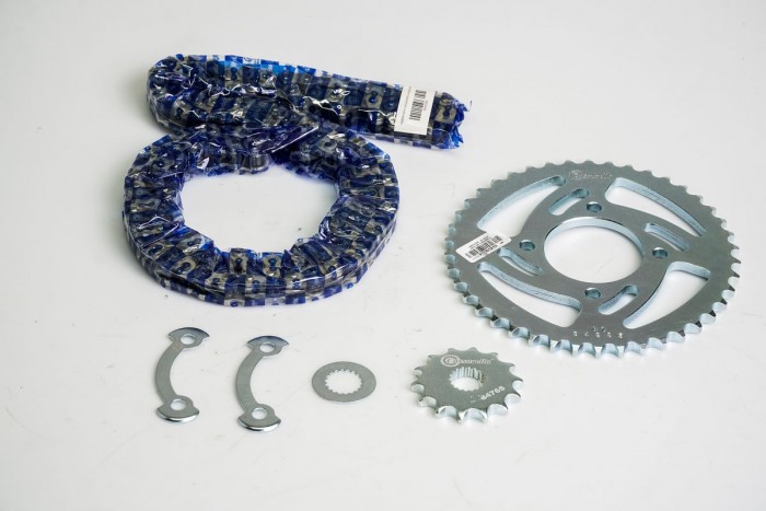 KIT ARRASTRE - OWEN NUEVA 125 4 HUECOS (PT42C-PD14C-428-H-124-C) NIQUELADA CASSARELLA