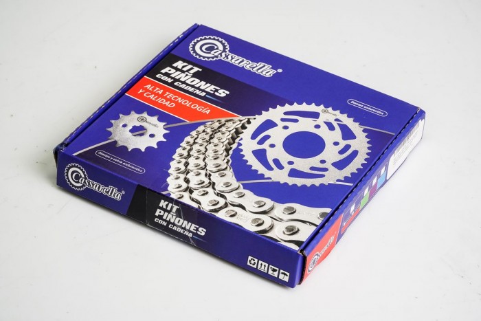 KIT ARRASTRE - PULSAR NS 150 4 HUECOS (PT45C-PD15C-428-H-138-C) NIQUELADA CASSARELLA