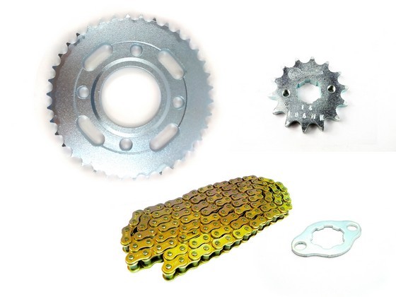 KIT ARRASTRE - AKT 125 4 HUECOS (PT38C-PD14C-428-H-102C) DORADA CASSARELLA