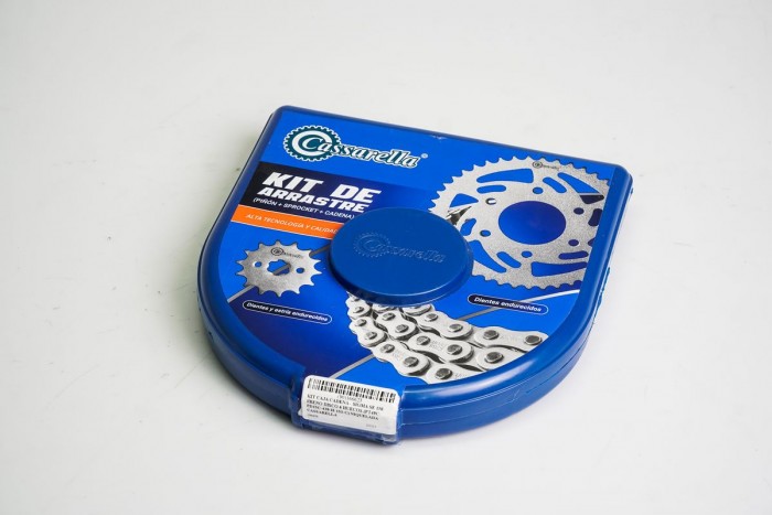 KIT ARRASTRE - SIGMA SE 150 FRENO DISCO 6 HUECOS (PT49C-PD15C-428-H-132-C) NIQUELADA CASSARELLA