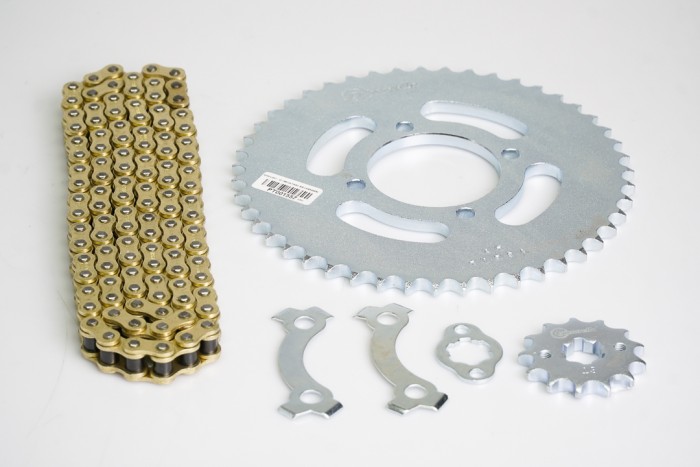 KIT ARRASTRE - YBR 125 / YD 110 FORCE 4 HUECOS (PT47C-PD13C-428-H-132-C) DORADA CASSARELLA