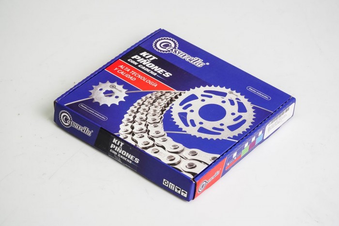 KIT ARRASTRE - RKS 125/150 4 HUECOS (PT43C-PD13C-428-H-132-C) NIQUELADA CASSARELLA