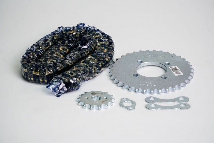 KIT ARRASTRE - BEST 125 / AX4 110 4 HUECOS (PT35C-PD14C-428-H-124-C) DORADA O'RING CASSARELLA