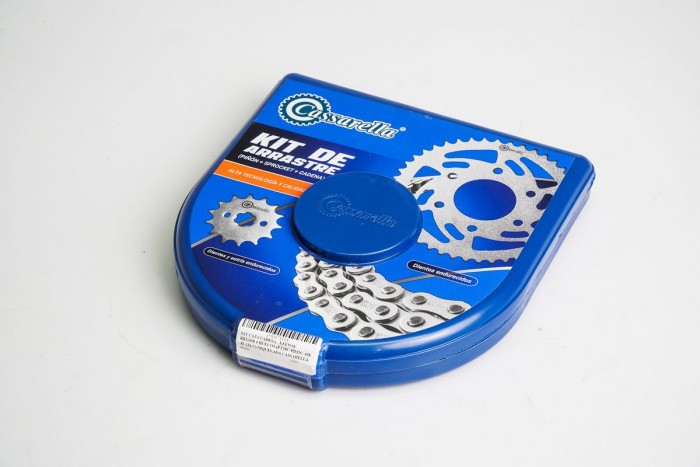 KIT ARRASTRE - KEEWAY RKG150 4 HUECOS (PT38C-PD15C-428-H-124-C) NIQUELADA CASSARELLA