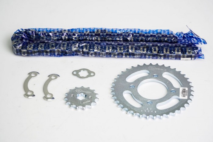 KIT ARRASTRE - KEEWAY RKG150 4 HUECOS (PT38C-PD15C-428-H-124-C) NIQUELADA CASSARELLA