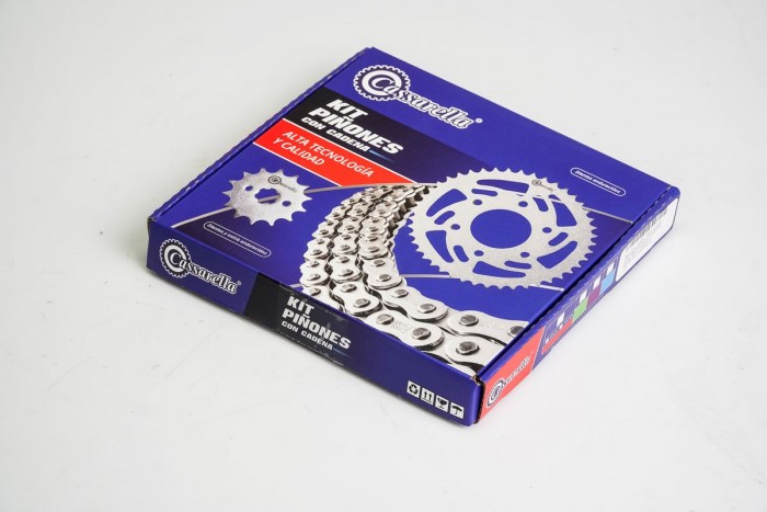 KIT ARRASTRE - MRX 150 MOD. 2020 SPROCKET PLANO 4 HUECOS(PT46C-PD15C-428-H-132-C)NIQUELADA CASSARELLA