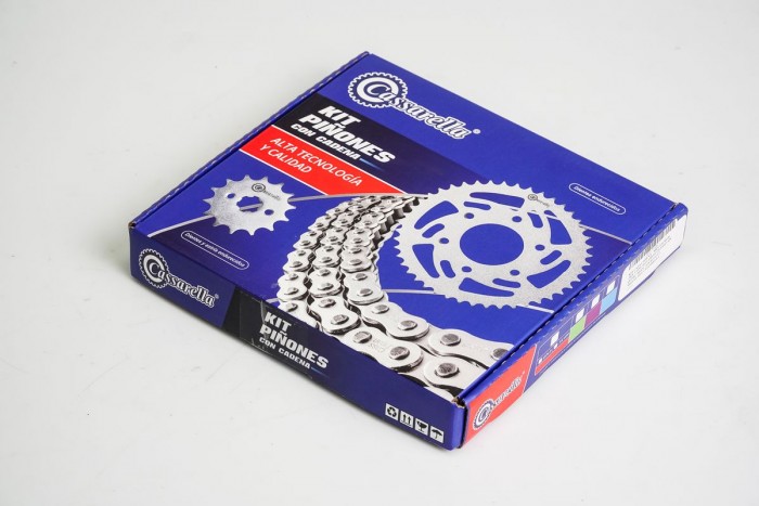 KIT ARRASTRE - MRX 150 MOD. 2021 CONCAVO 4 HUECOS PASO 428 (PT50C-PD15C-428-H-132-C) NIQUELADA CASSARELLA