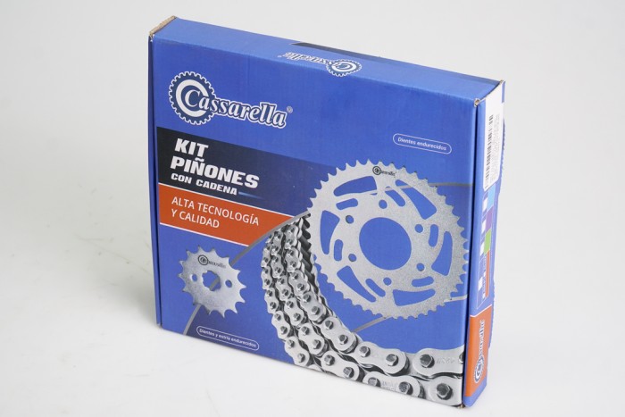 KIT ARRASTRE - MRX 150 MOD. 2021 CONCAVO 4 HUECOS PASO 428 (PT50C-PD15C-428-H-132-C) DORADA O´RING CASSARELLA